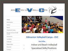 Tablet Screenshot of edmontonvolleyballcamps.com